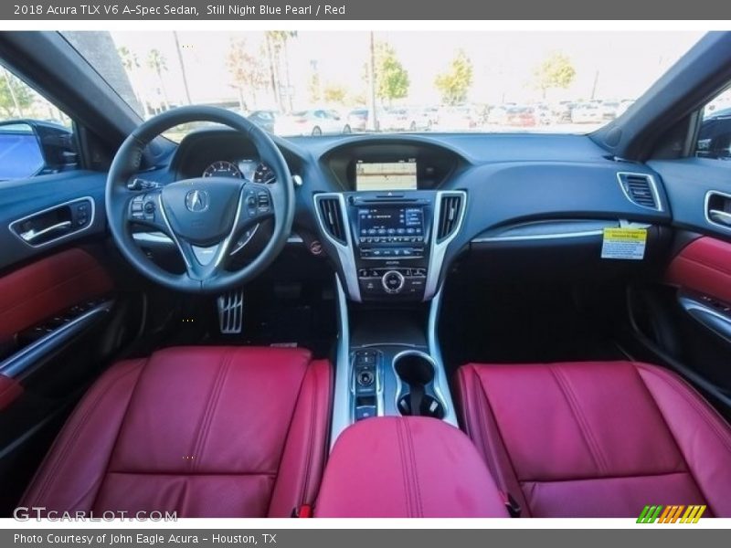 Still Night Blue Pearl / Red 2018 Acura TLX V6 A-Spec Sedan
