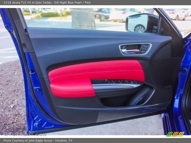 Still Night Blue Pearl / Red 2018 Acura TLX V6 A-Spec Sedan