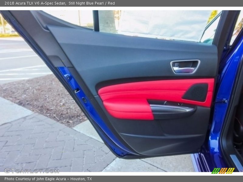 Still Night Blue Pearl / Red 2018 Acura TLX V6 A-Spec Sedan
