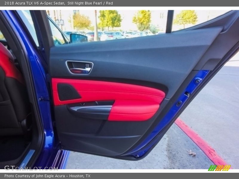 Still Night Blue Pearl / Red 2018 Acura TLX V6 A-Spec Sedan