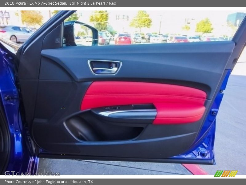 Still Night Blue Pearl / Red 2018 Acura TLX V6 A-Spec Sedan