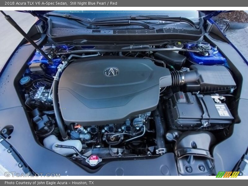 Still Night Blue Pearl / Red 2018 Acura TLX V6 A-Spec Sedan