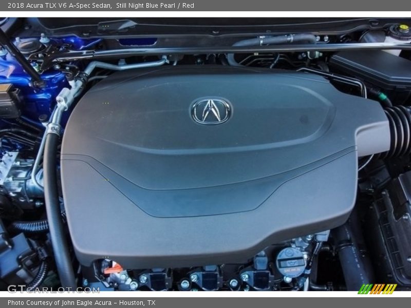 Still Night Blue Pearl / Red 2018 Acura TLX V6 A-Spec Sedan