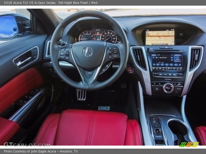 Still Night Blue Pearl / Red 2018 Acura TLX V6 A-Spec Sedan