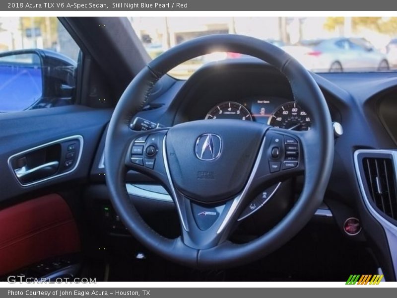Still Night Blue Pearl / Red 2018 Acura TLX V6 A-Spec Sedan
