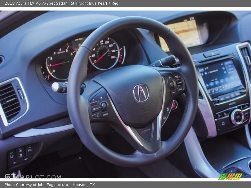 Still Night Blue Pearl / Red 2018 Acura TLX V6 A-Spec Sedan
