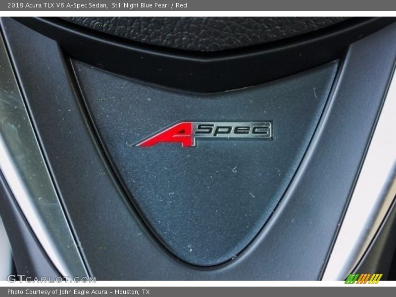 Still Night Blue Pearl / Red 2018 Acura TLX V6 A-Spec Sedan