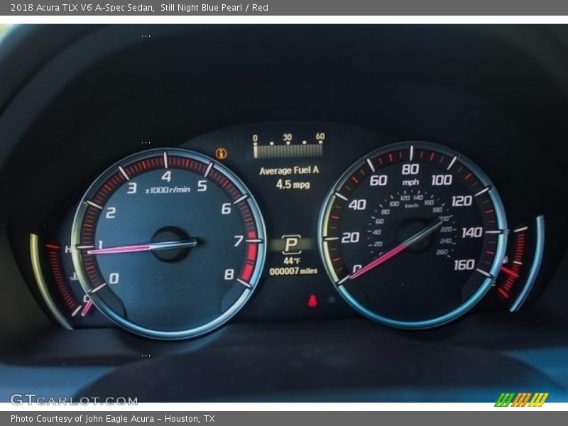 Still Night Blue Pearl / Red 2018 Acura TLX V6 A-Spec Sedan