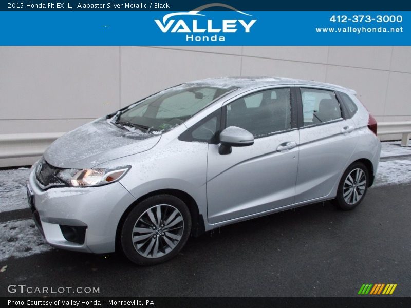 Alabaster Silver Metallic / Black 2015 Honda Fit EX-L