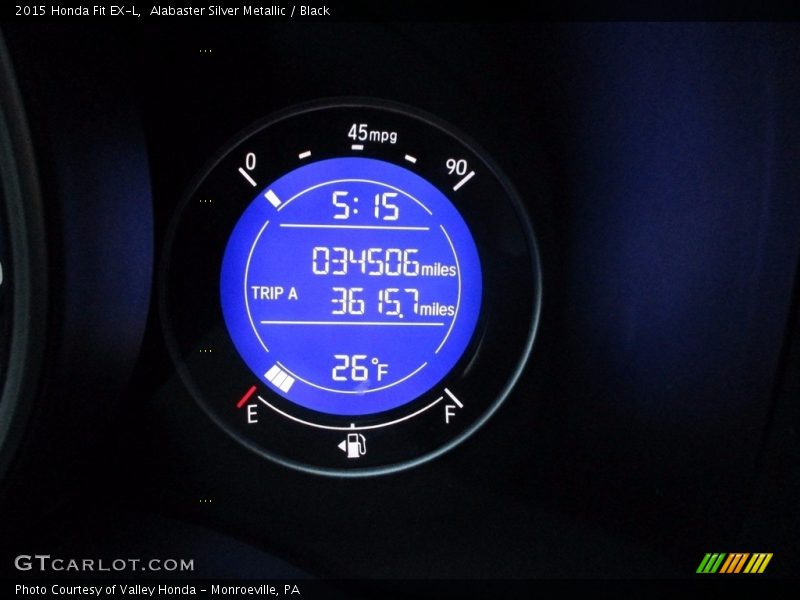 Alabaster Silver Metallic / Black 2015 Honda Fit EX-L