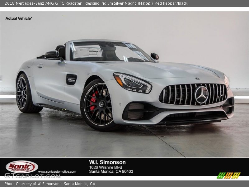 designo Iridium Silver Magno (Matte) / Red Pepper/Black 2018 Mercedes-Benz AMG GT C Roadster