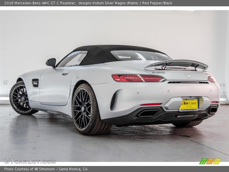 designo Iridium Silver Magno (Matte) / Red Pepper/Black 2018 Mercedes-Benz AMG GT C Roadster