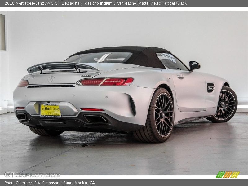 designo Iridium Silver Magno (Matte) / Red Pepper/Black 2018 Mercedes-Benz AMG GT C Roadster