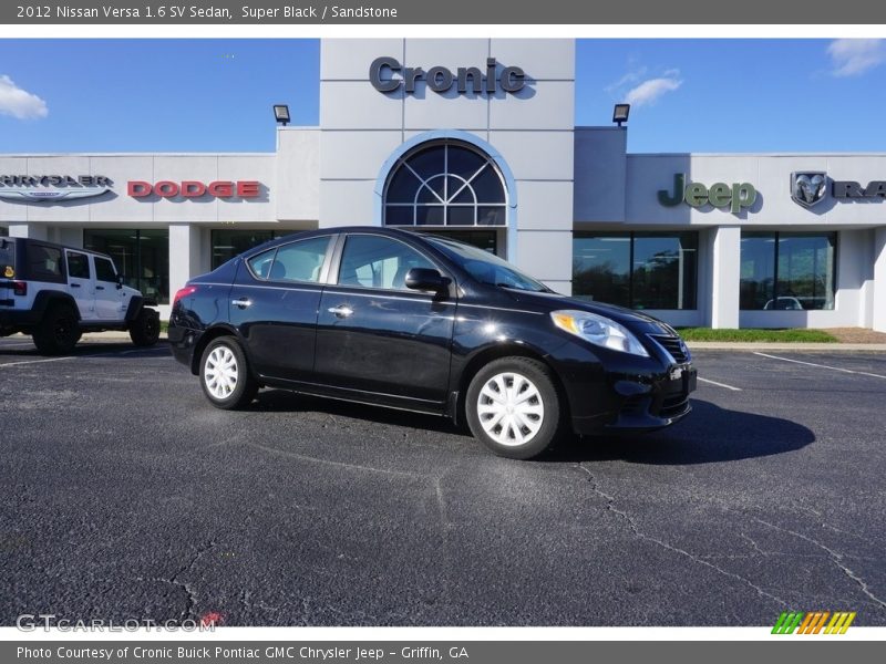 Super Black / Sandstone 2012 Nissan Versa 1.6 SV Sedan