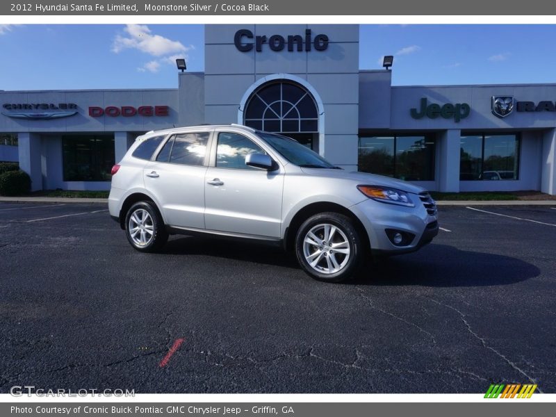 Moonstone Silver / Cocoa Black 2012 Hyundai Santa Fe Limited