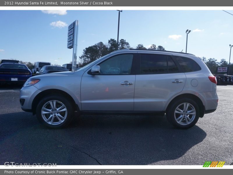 Moonstone Silver / Cocoa Black 2012 Hyundai Santa Fe Limited