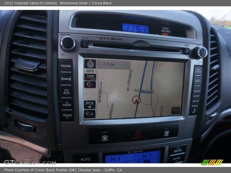 Moonstone Silver / Cocoa Black 2012 Hyundai Santa Fe Limited