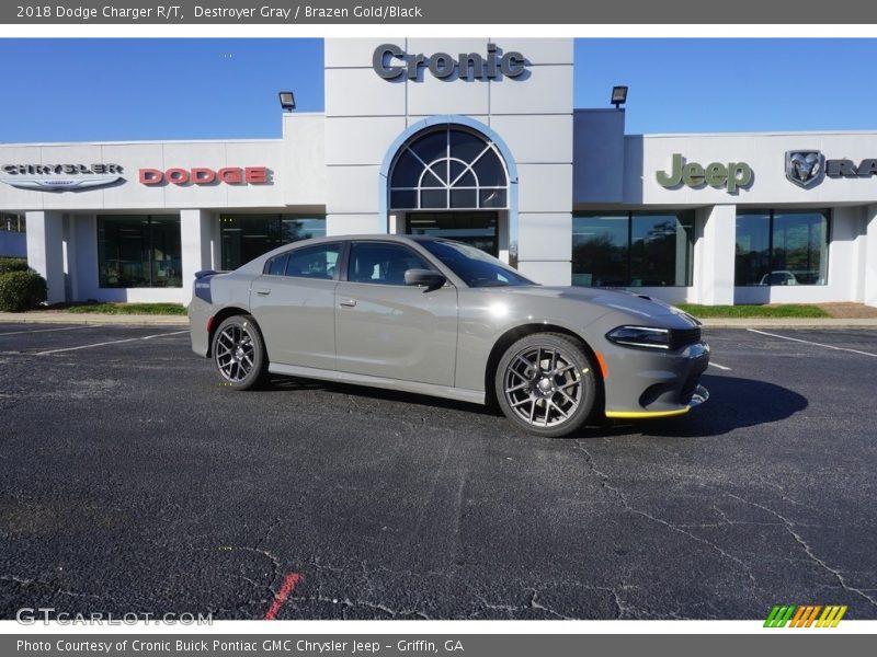 Destroyer Gray / Brazen Gold/Black 2018 Dodge Charger R/T