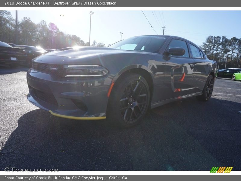 Destroyer Gray / Brazen Gold/Black 2018 Dodge Charger R/T
