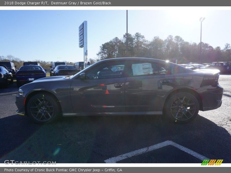 Destroyer Gray / Brazen Gold/Black 2018 Dodge Charger R/T