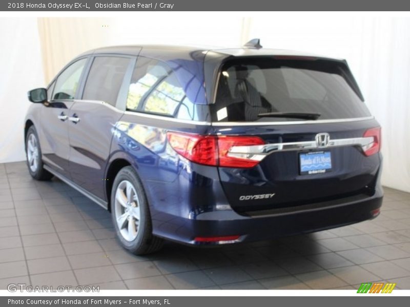 Obsidian Blue Pearl / Gray 2018 Honda Odyssey EX-L