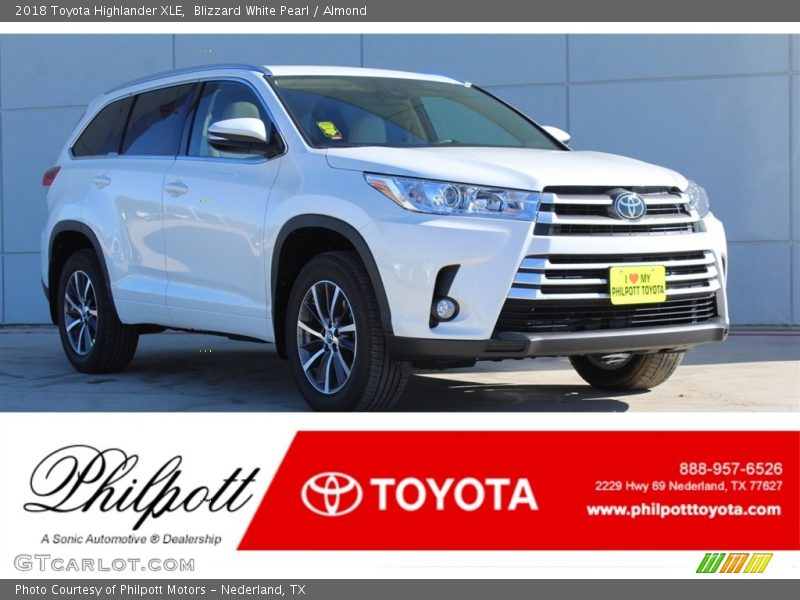 Blizzard White Pearl / Almond 2018 Toyota Highlander XLE