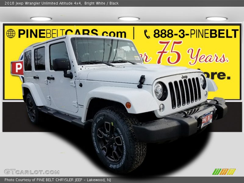 Bright White / Black 2018 Jeep Wrangler Unlimited Altitude 4x4