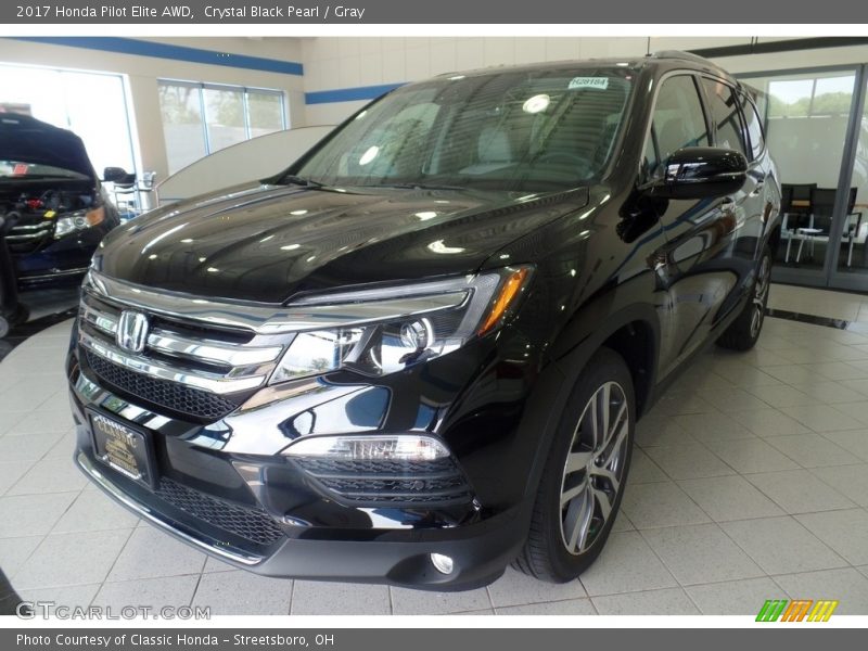 Crystal Black Pearl / Gray 2017 Honda Pilot Elite AWD