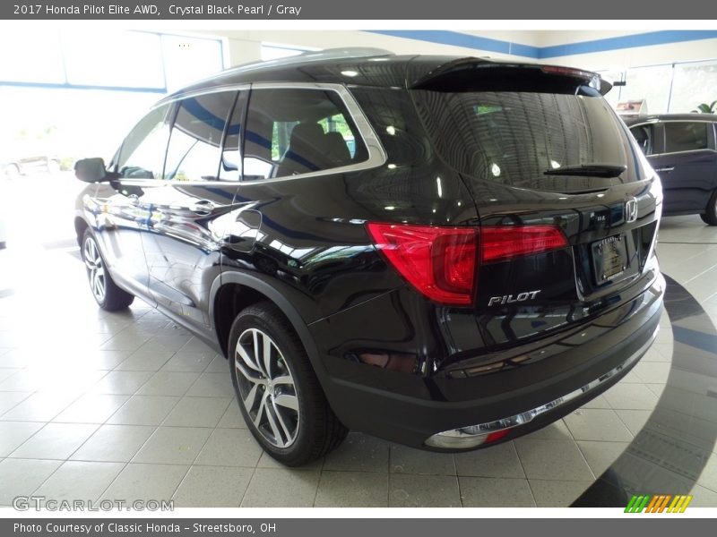 Crystal Black Pearl / Gray 2017 Honda Pilot Elite AWD