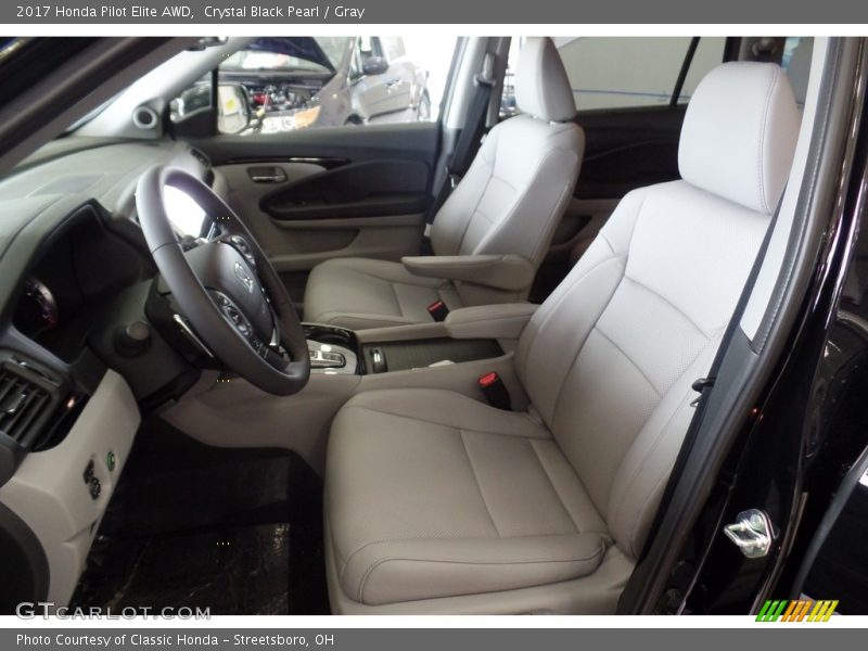 Crystal Black Pearl / Gray 2017 Honda Pilot Elite AWD
