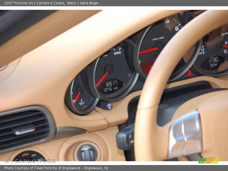 Black / Sand Beige 2007 Porsche 911 Carrera 4 Coupe