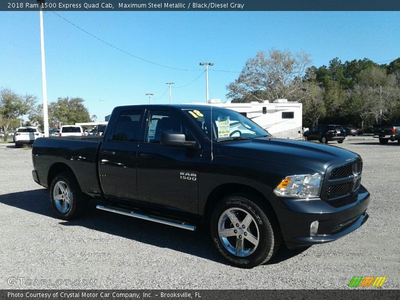 Maximum Steel Metallic / Black/Diesel Gray 2018 Ram 1500 Express Quad Cab