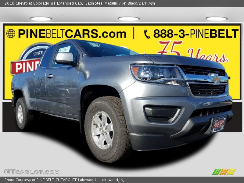 Satin Steel Metallic / Jet Black/Dark Ash 2018 Chevrolet Colorado WT Extended Cab