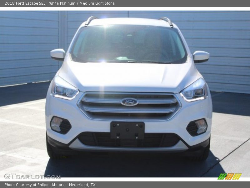 White Platinum / Medium Light Stone 2018 Ford Escape SEL