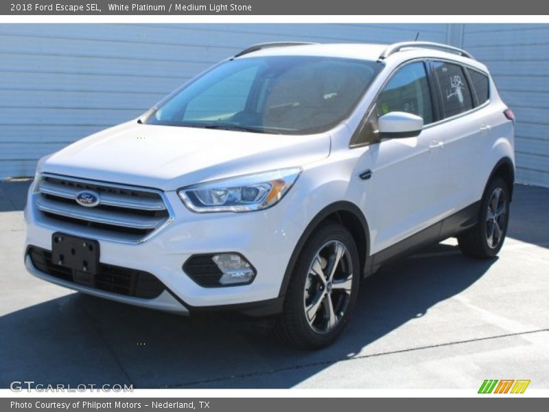 White Platinum / Medium Light Stone 2018 Ford Escape SEL
