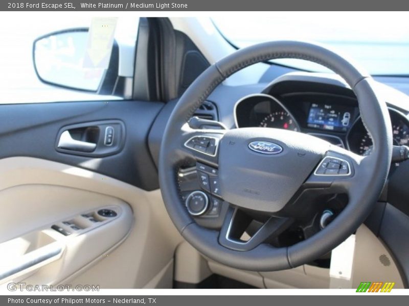 White Platinum / Medium Light Stone 2018 Ford Escape SEL