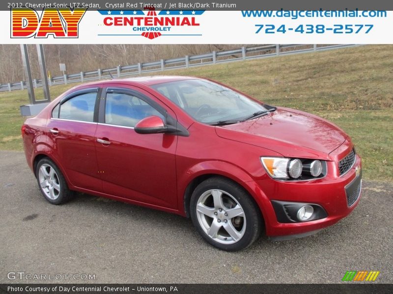 Crystal Red Tintcoat / Jet Black/Dark Titanium 2012 Chevrolet Sonic LTZ Sedan