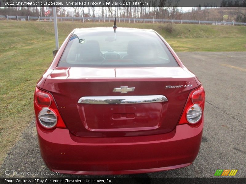 Crystal Red Tintcoat / Jet Black/Dark Titanium 2012 Chevrolet Sonic LTZ Sedan