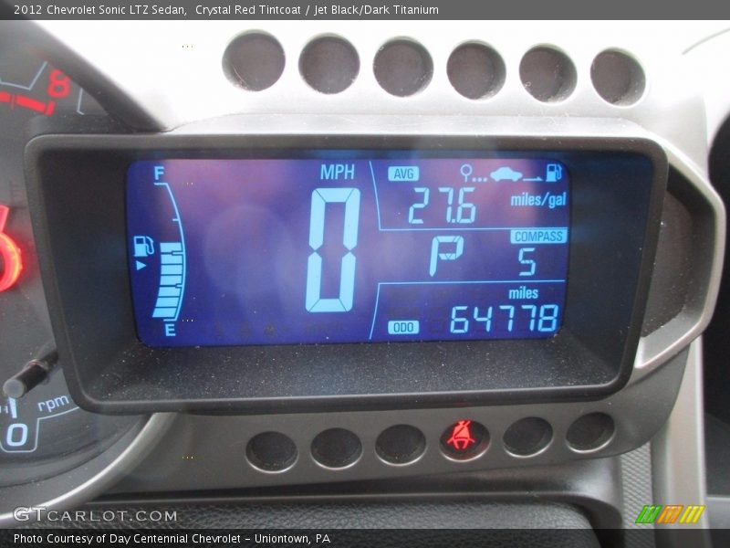 Crystal Red Tintcoat / Jet Black/Dark Titanium 2012 Chevrolet Sonic LTZ Sedan