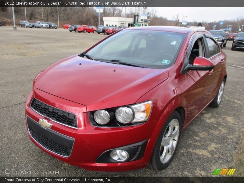 Crystal Red Tintcoat / Jet Black/Dark Titanium 2012 Chevrolet Sonic LTZ Sedan