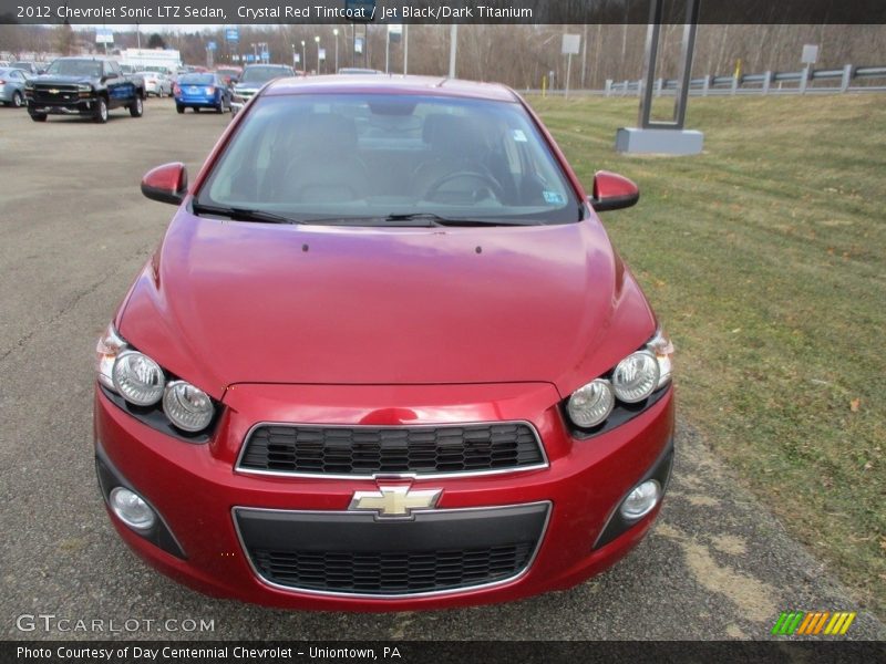 Crystal Red Tintcoat / Jet Black/Dark Titanium 2012 Chevrolet Sonic LTZ Sedan