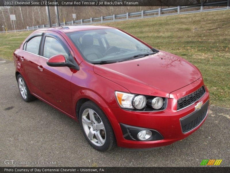 Crystal Red Tintcoat / Jet Black/Dark Titanium 2012 Chevrolet Sonic LTZ Sedan