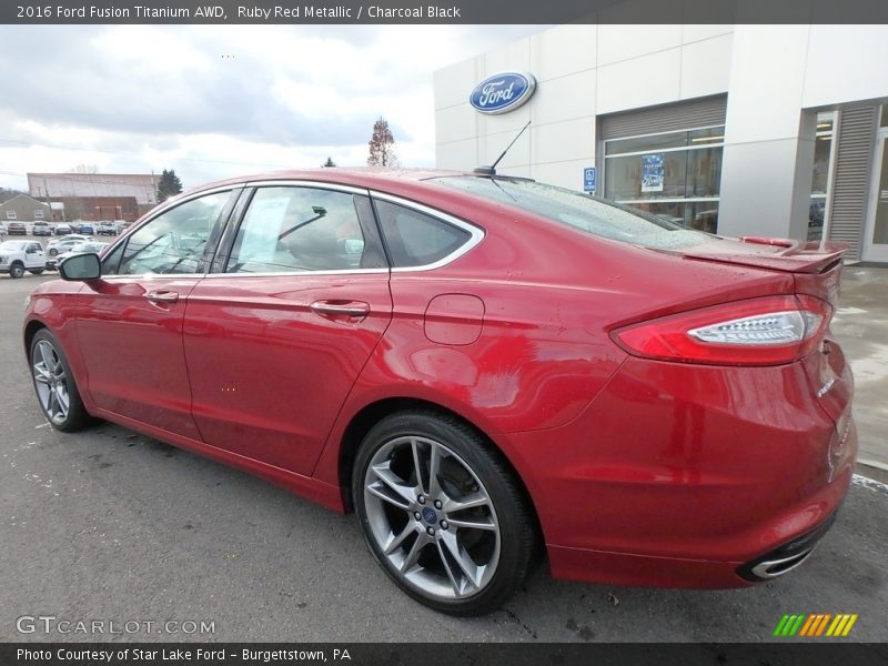 Ruby Red Metallic / Charcoal Black 2016 Ford Fusion Titanium AWD