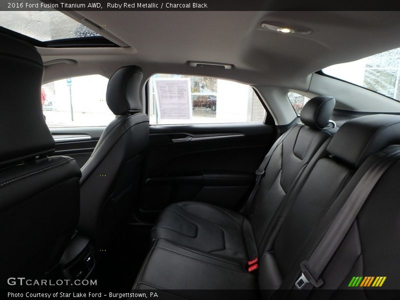 Ruby Red Metallic / Charcoal Black 2016 Ford Fusion Titanium AWD
