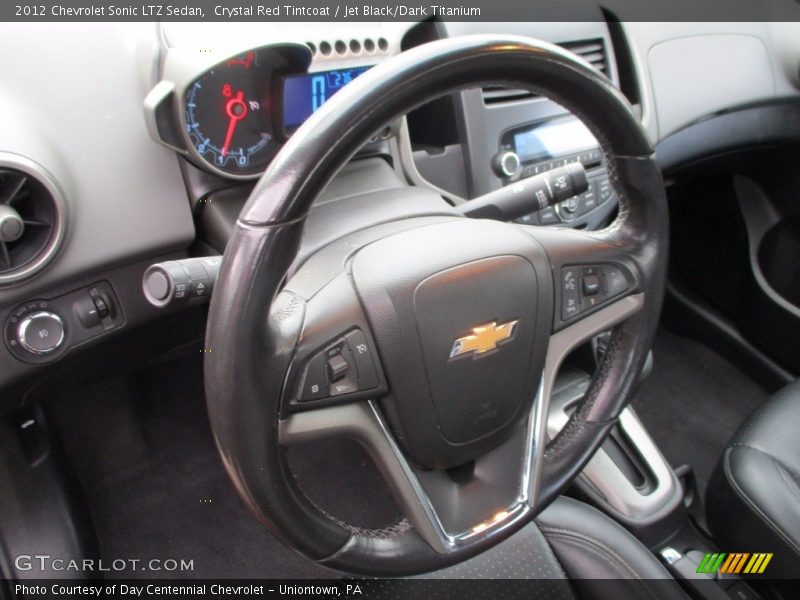 Crystal Red Tintcoat / Jet Black/Dark Titanium 2012 Chevrolet Sonic LTZ Sedan