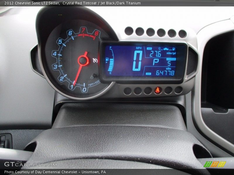 Crystal Red Tintcoat / Jet Black/Dark Titanium 2012 Chevrolet Sonic LTZ Sedan