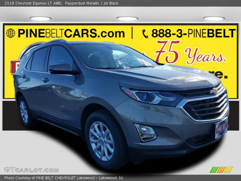 Pepperdust Metallic / Jet Black 2018 Chevrolet Equinox LT AWD