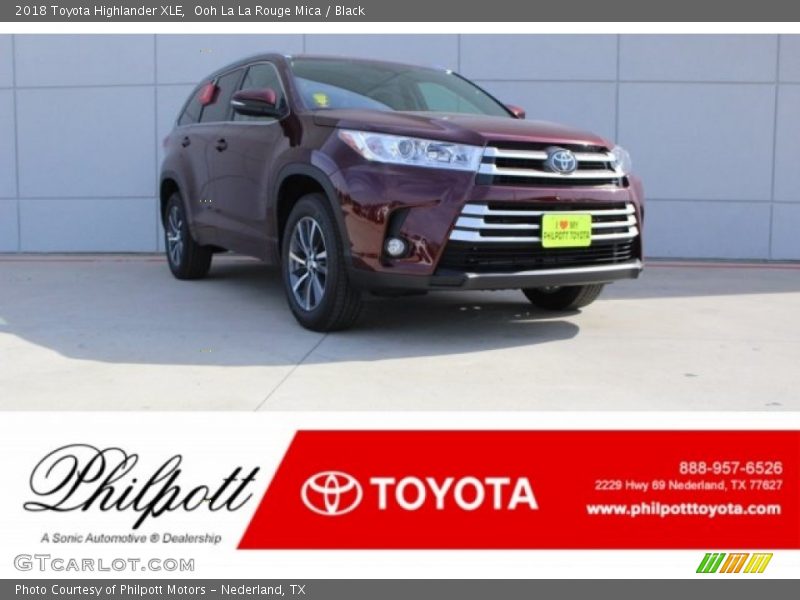 Ooh La La Rouge Mica / Black 2018 Toyota Highlander XLE