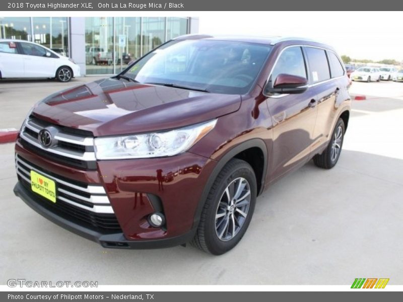 Ooh La La Rouge Mica / Black 2018 Toyota Highlander XLE