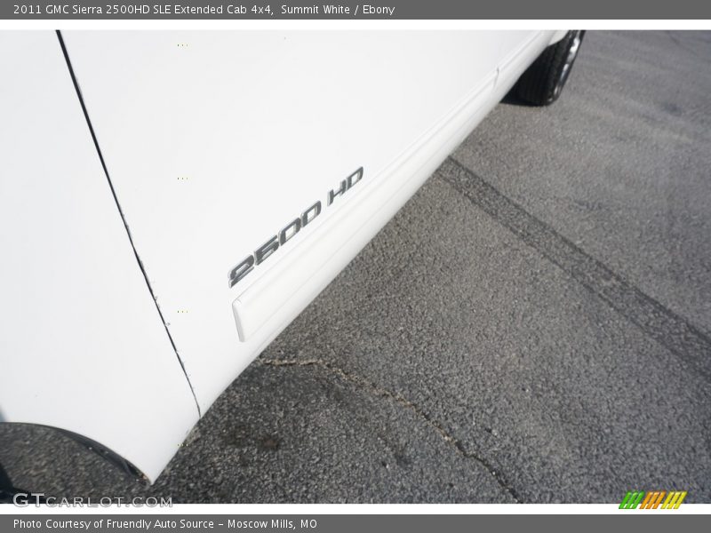 Summit White / Ebony 2011 GMC Sierra 2500HD SLE Extended Cab 4x4